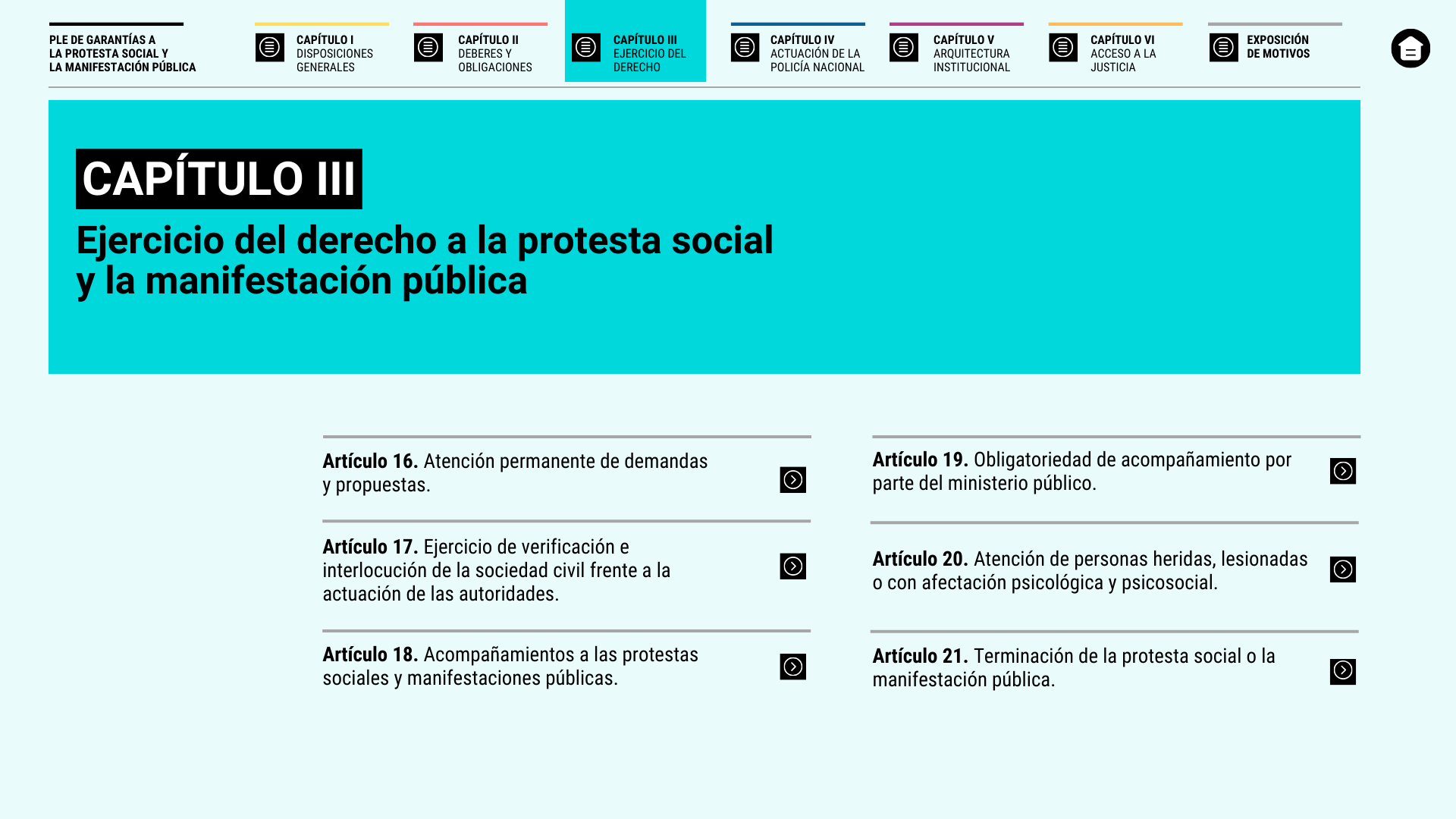 Capítulo III - PLE de Garantías a la protesta social y la manifestación pública