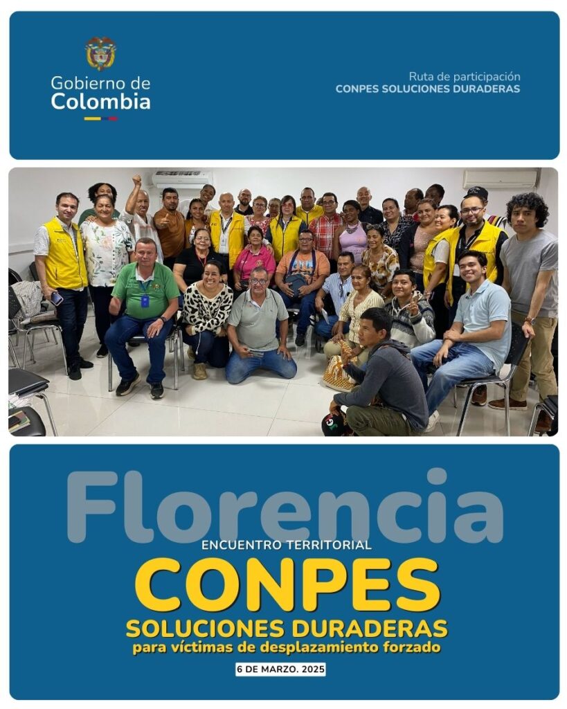 Foto de asistentes a Encuentro Conpes de Soluciones Duraderas en Florencia