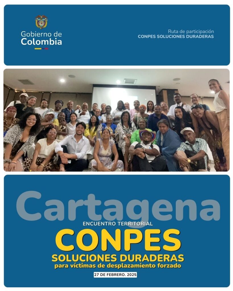 Foto de asistentes a Encuentro Conpes de Soluciones Duraderas en Cartagena