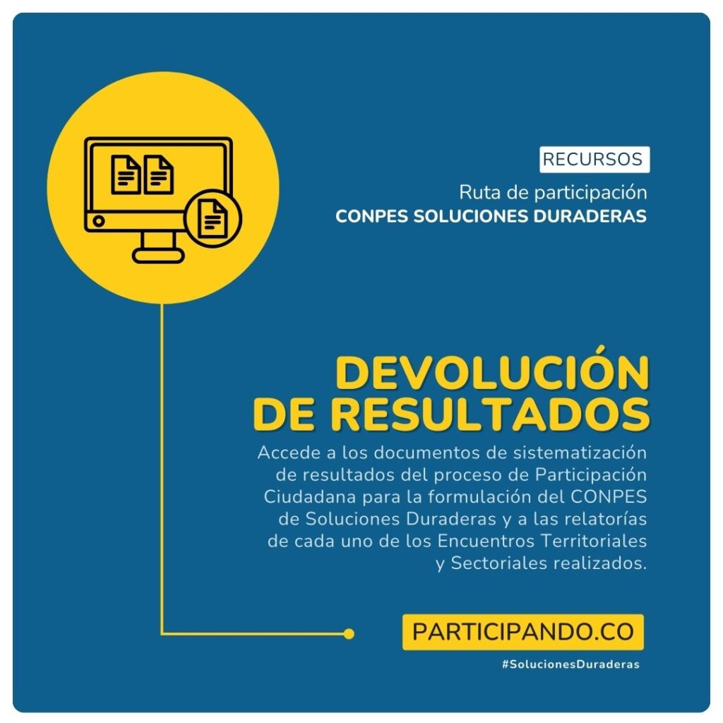 Devolución de resultados Soluciones duraderas